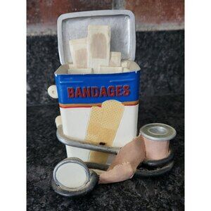 1999 Vintage Band-Aid Doctor Card Holder/Pen Cup by FIGI 4 3/4" - Doctor Gift